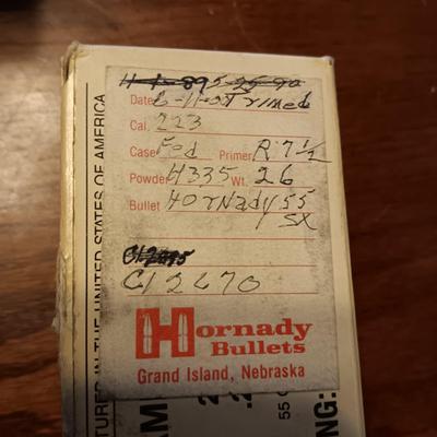 3 BOXES OF FEDERAL 223 RELOADS, 1 BOX OF HORNADY 223 RELOADS AND WIN 55 223 RELOADS