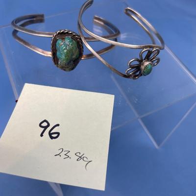 Sale Photo Thumbnail #478: Turquoise is un-damaged.  May need a little rounding out.  Both are in great shape!  23.5 grams total weight.