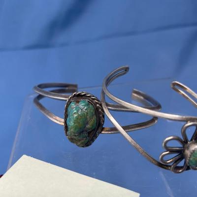 Sale Photo Thumbnail #480: Turquoise is un-damaged.  May need a little rounding out.  Both are in great shape!  23.5 grams total weight.