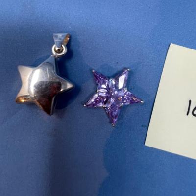 Sale Photo Thumbnail #510: The one has alexandrite czs.  The other is hollow. 13.2 grams total weight.