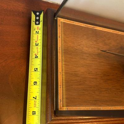 Hand-Crafted Wooden Model Ship “Amazon” in Glass Display Case