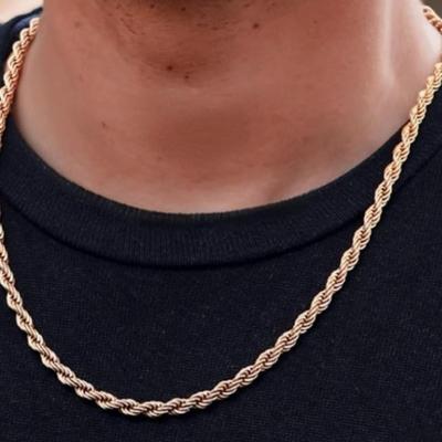 Solid 14k Yellow Gold Filled Rope Chain Necklace (6 mm, 18 inch)