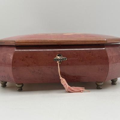 Italian Inlaid Music/Jewelry Box with Key