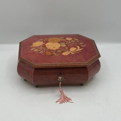 Italian Inlaid Music/Jewelry Box with Key