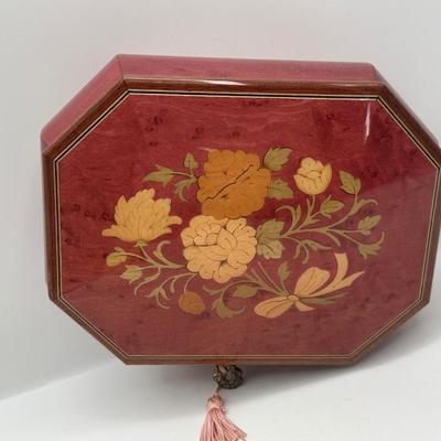 Italian Inlaid Music/Jewelry Box with Key