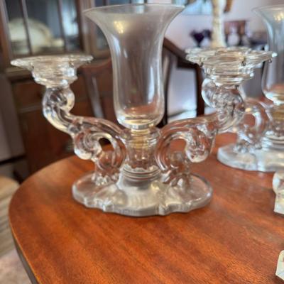 Antique Candlesticks and Luster Dish