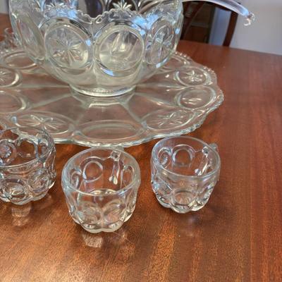 Large Cut Glass Punch Set