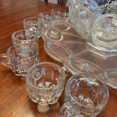 Large Cut Glass Punch Set