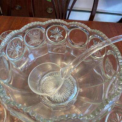 Large Cut Glass Punch Set