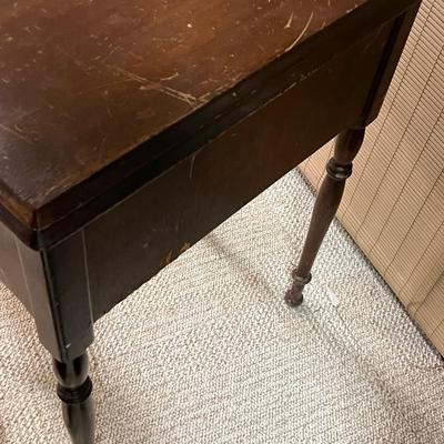 LOT 425: Vintage Sewing Machine Table and Bench