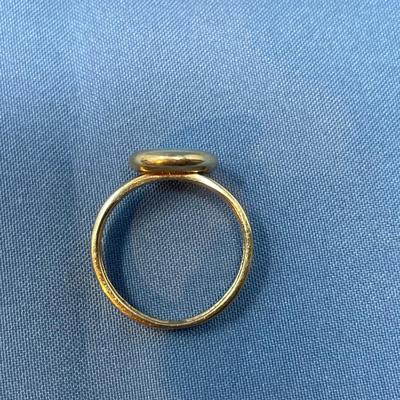 Sale Photo Thumbnail #595: 1.8 grams total weight.  Size 6 ring.  No stone damage. This is a very old ring, possibly Victorian era!