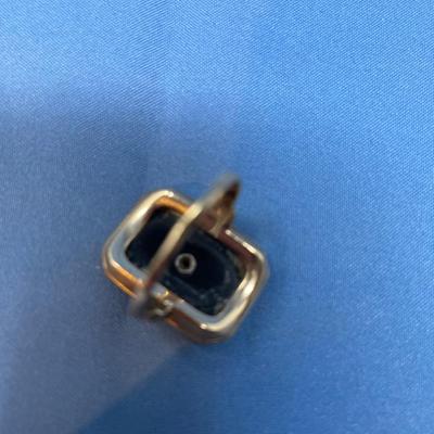 Sale Photo Thumbnail #608: Today this would be considered a ladies ring, but in the 1920s when it was made, it was for a man.
Ring needs band repair, so it can be sized to whatever you need.  Or make it into a pendant! 4.9 grams total weight.