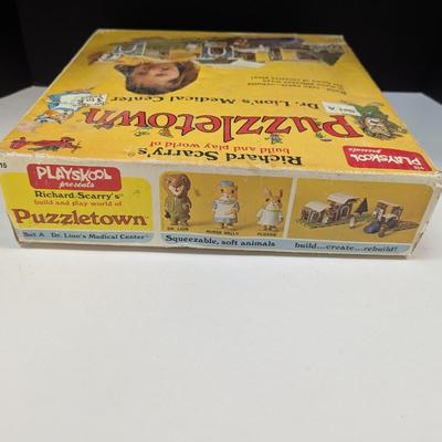 Vintage Playskool Richard Scarry's Puzzletown Set A - Dr. Lion's Medical Center