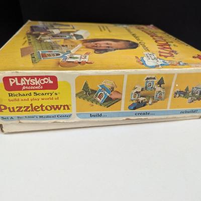Vintage Playskool Richard Scarry's Puzzletown Set A - Dr. Lion's Medical Center