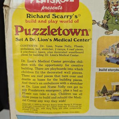 Vintage Playskool Richard Scarry's Puzzletown Set A - Dr. Lion's Medical Center