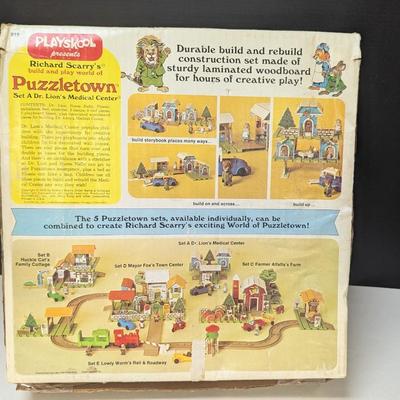Vintage Playskool Richard Scarry's Puzzletown Set A - Dr. Lion's Medical Center