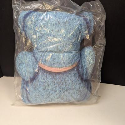 Vintage Blue Bear Craft Fabric Panel Pillow