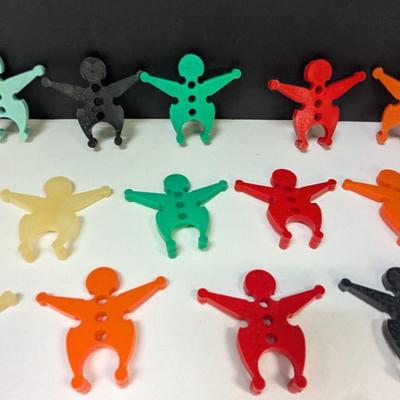 Vintage Interlocking Stacking Plastic Toy Clown Figures - Really Fragile
