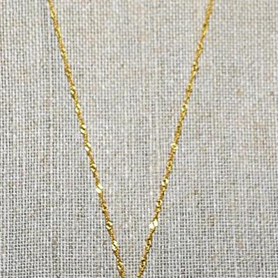 Bright Gold Colored "TABERNACLE" CROSS/PENDANT (2" x 1¼") on a Gold Tone Necklace Chain 18" L