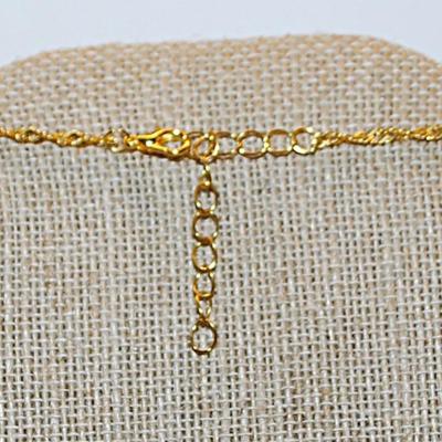 Bright Gold Colored "TABERNACLE" CROSS/PENDANT (2" x 1¼") on a Gold Tone Necklace Chain 18" L