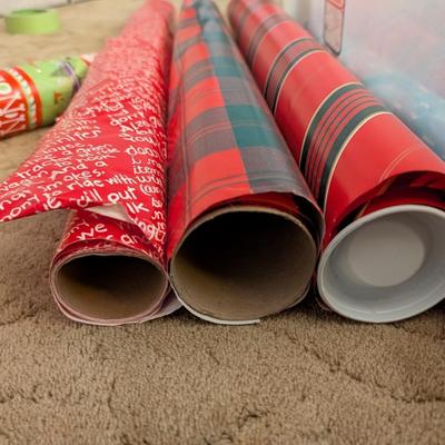 Container with wrapping paper