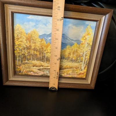 Painting by Gladys Estes of Berthoud Co. Beautiful Aspen trees and mountains.