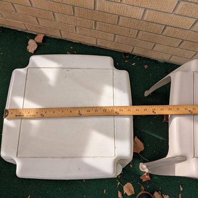 Two sturdy plastic tables