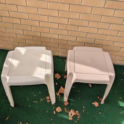 Two sturdy plastic tables