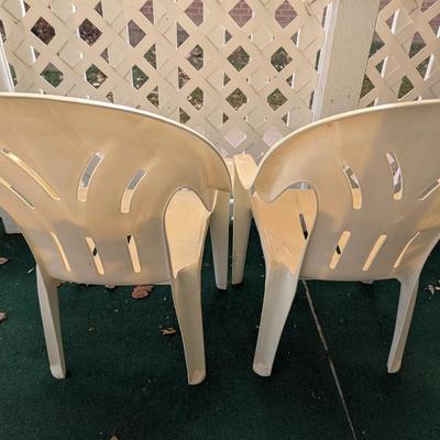 Two sturdy plastic chairs