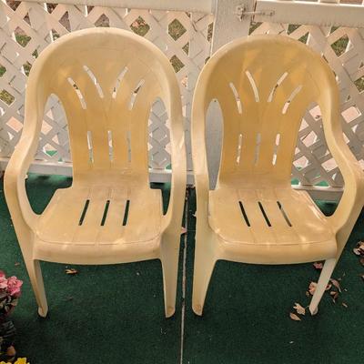 Two sturdy plastic chairs