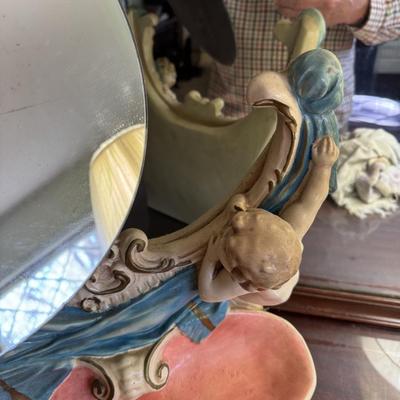Antique Cherub Chalk Dresser Mirror