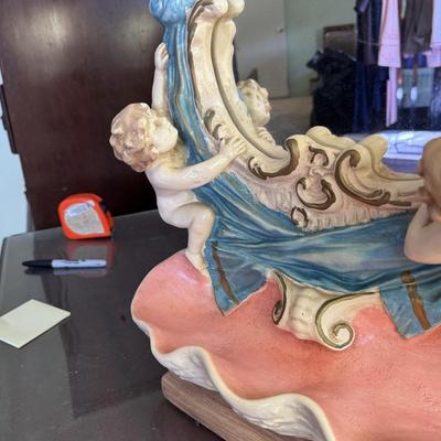 Antique Cherub Chalk Dresser Mirror