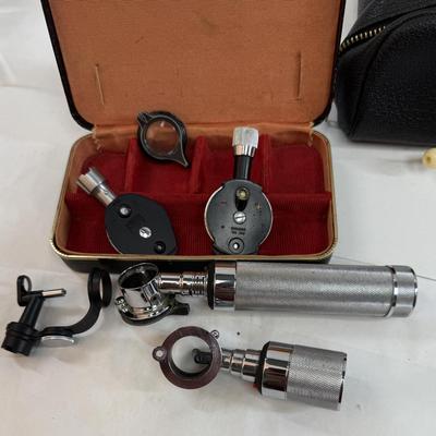 Sale Photo Thumbnail #44: Classic doctor's bag, vintage medical examination items as shown in photos.