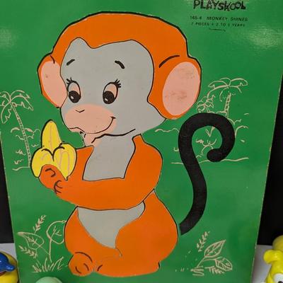 Assortment Of Children's Toys Including Playskool Monkey Puzzle