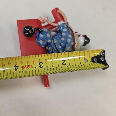 1970's Plastic Toy Clown Riding Hobby Horse