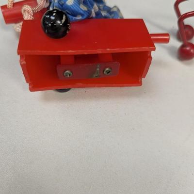 1970's Plastic Toy Clown Riding Hobby Horse