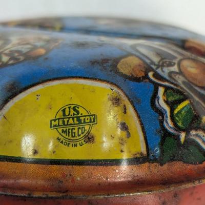Al G. Kelly Miller Bros Circus Banner & U.S. MFG. Co, Tin Litho Noise Maker