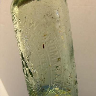VINTAGE CODD NECK SODA BOTTLE GREEN GLASS W/MARBLE FROM UK COULTHARD HARDMAN
