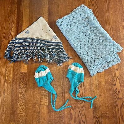 Hand Stitched Knitted and Crocheted Scarves, Wraps and More (B3-BC)
