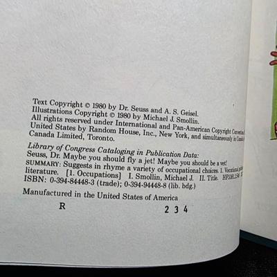 Maybe You Should Fly a Jet! Maybe You Should Be a Vet! by Theo. LeSieg - 1980 First Edition Dr. Seuss