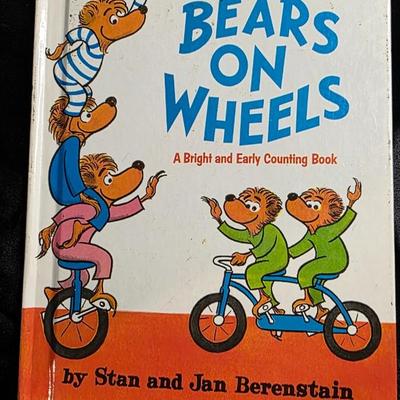 Vintage 1969 Bears on Wheels by Stan & Jan Berenstain | Grolier Book Club Edition | Bright & Early Counting Book | Classic...