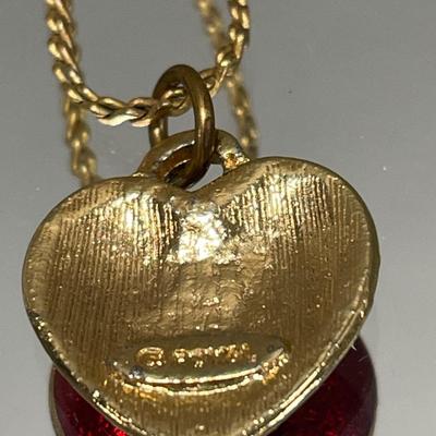 Red Royal heart necklace and black heart necklace