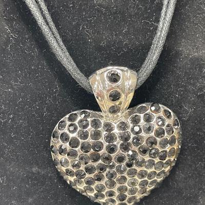 Red Royal heart necklace and black heart necklace