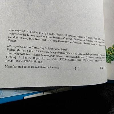 Vintage 1983 It's Not Easy Being a Bunny by Marilyn Sadler | Early Beginner Books Hardcover | P.J. Funnybunny Classic | Bright Blue...