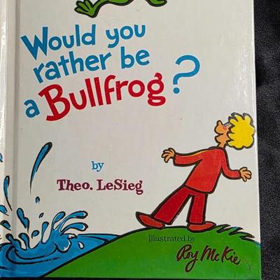 Vintage 1975 Would You Rather Be a Bullfrog? by Theo. LeSieg (Dr. Seuss) | Bright & Early Books Hardcover | Classic Lime-Green Cover...