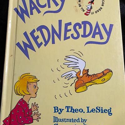 Vintage 1974 Wacky Wednesday by Theo. LeSieg (Dr. Seuss) | Early Beginner Books Hardcover | George Booth Illustrations | Iconic Yellow...