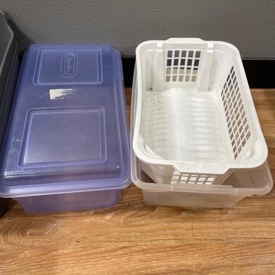2 flex tray baskets and other organizers