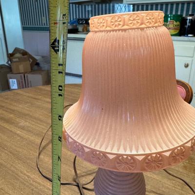 Vintage Pink Glass Vanity Lamp