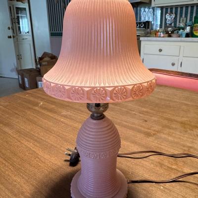 Vintage Pink Glass Vanity Lamp