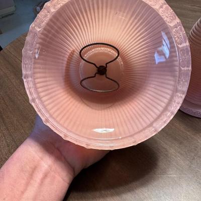 Vintage Pink Glass Vanity Lamp